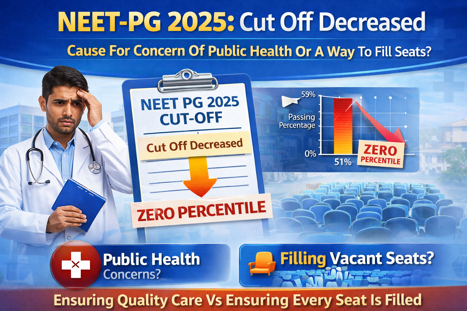 NEET-PG 2025: Cut Off Decreased — Cause For Concern Of Public Health Or A Way To Fill Seats?